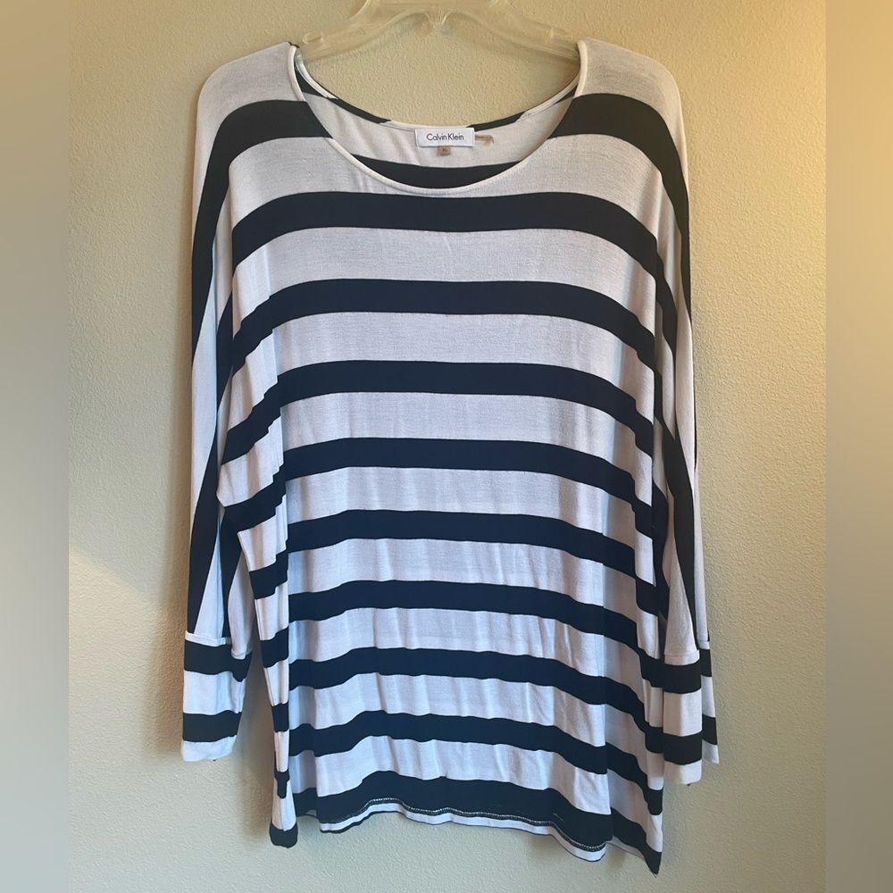 Calvin Klein stripe dolman knit top women’s size xl